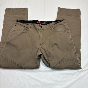 Wrangler ATG Brown Straight All Terrain Gear Utility Work Canvas Pants Men 36x30